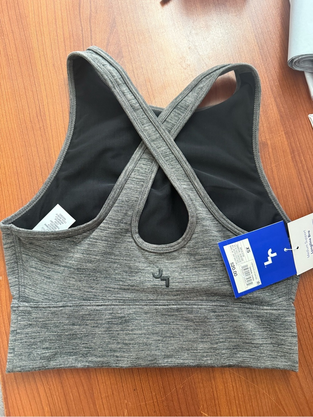 JoyLab Gray Racerback Cropped Sports Bra - Picture 2 of 2
